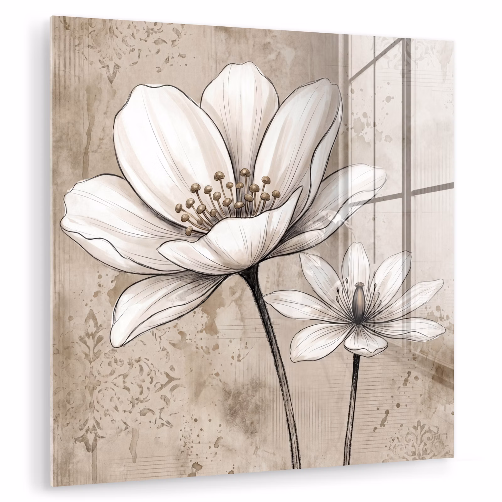 Glas schilderij - Modern - Design - Wit — 1
