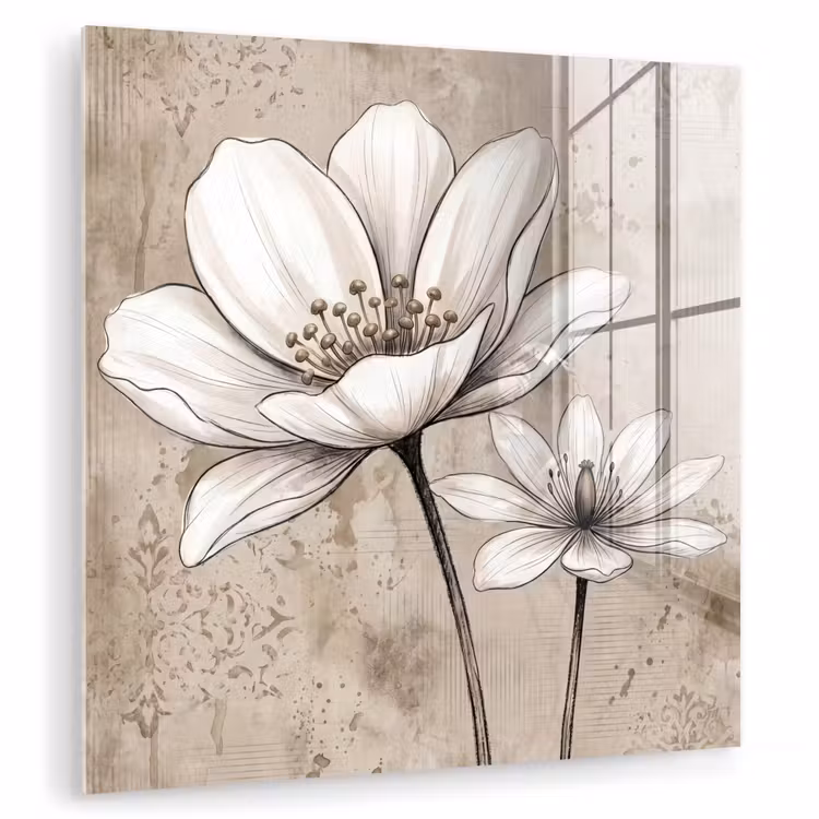 Glas schilderij - Modern - Design - Wit — 1