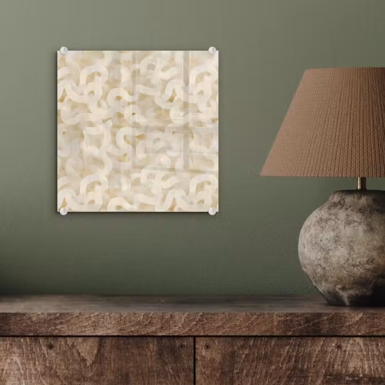 Glas schilderij - Abstract - Lijnen - Beige — 4