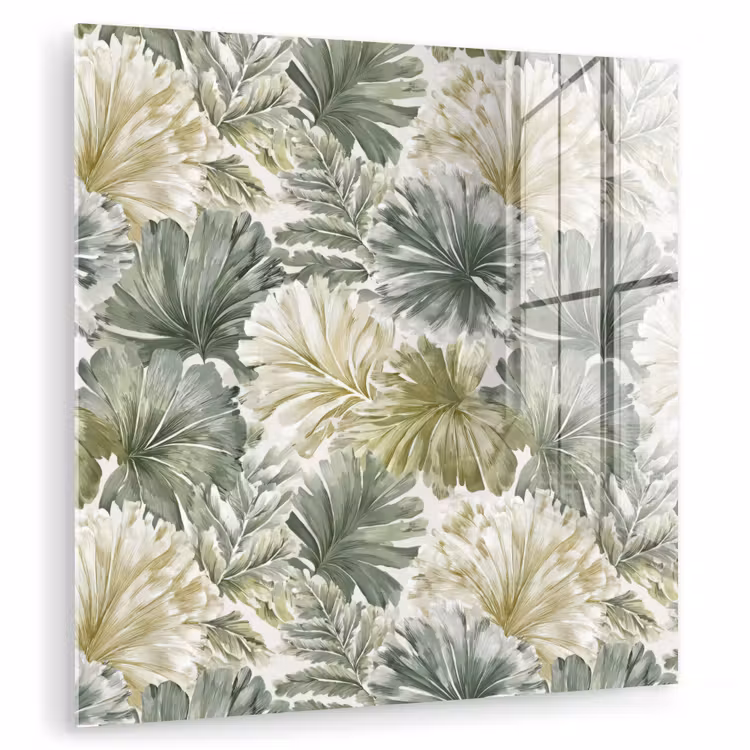 Glas schilderij - Bladeren - Botanisch - Groen — 1