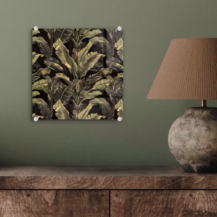 Glas schilderij - Botanisch - Bladeren - Groen — 4