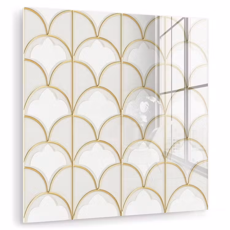 Glas schilderij - Mozaïek - Bogen - Goud — 1