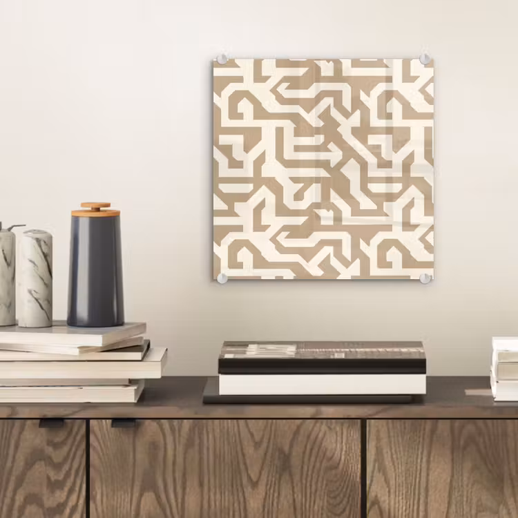 Glas schilderij - Modern - Abstract - Beige — 2