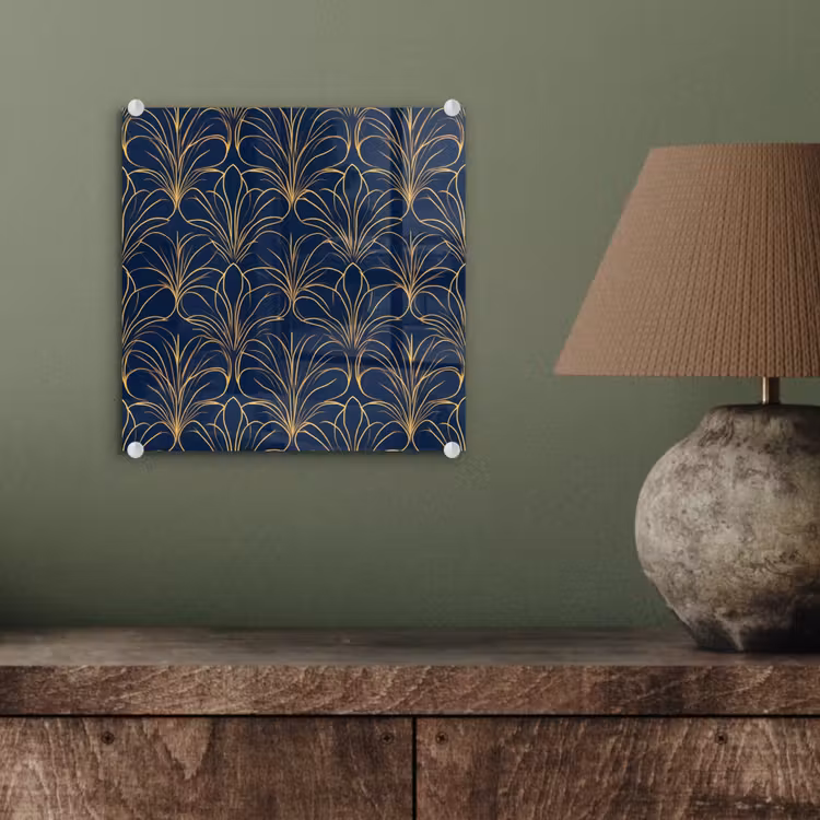 Glas schilderij - Deco - Waaier - Blauw — 4