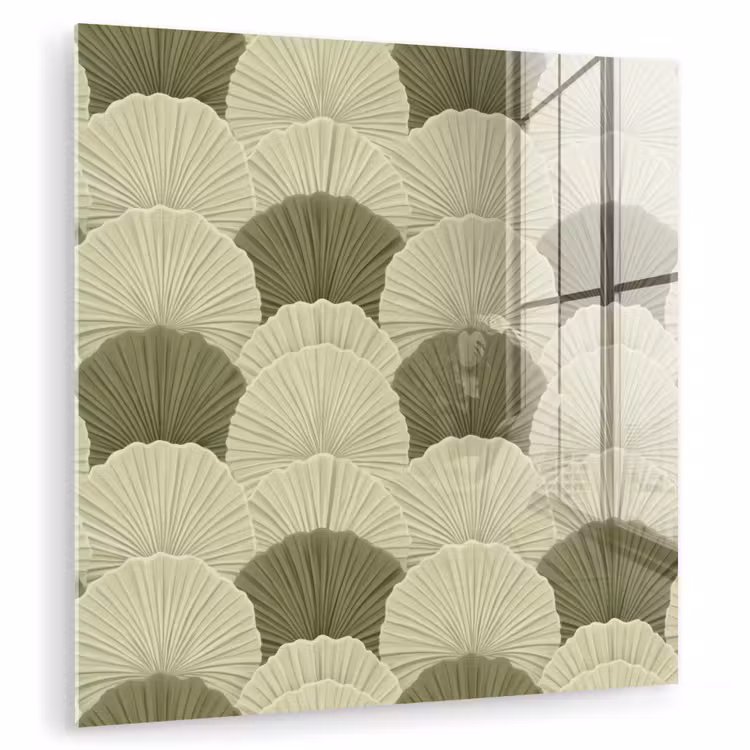 Glas schilderij - Bladeren - Structuur - Groen — 1
