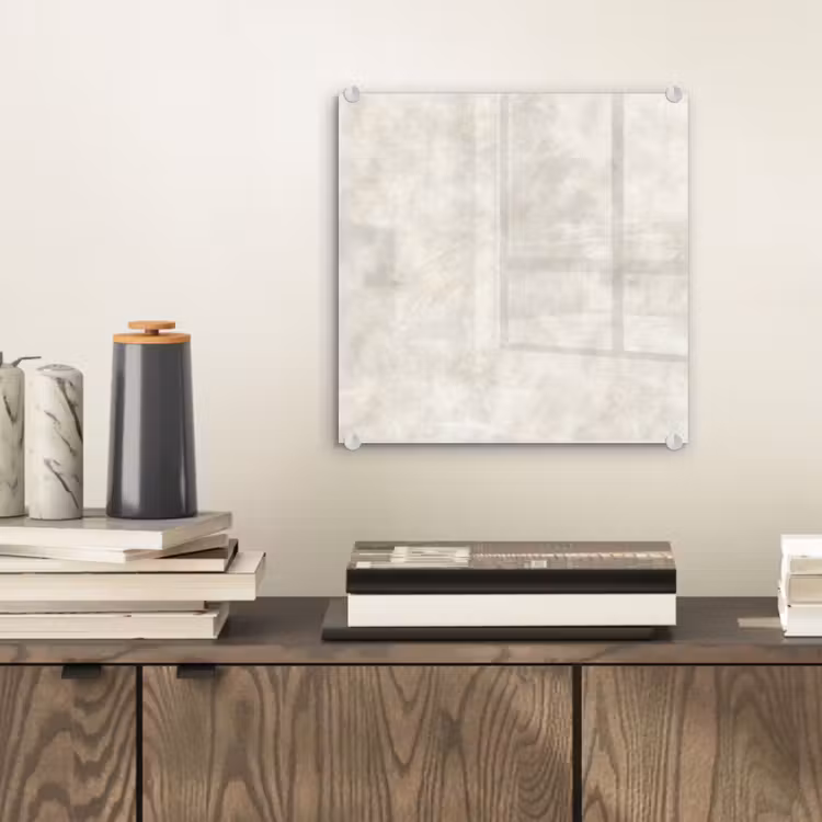 Glas schilderij - Crèmebeige - Marmer - Aders — 2