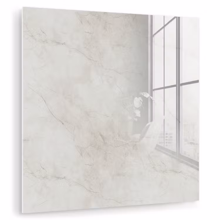 Glas schilderij - Grijs - Marmer - Aders — 1