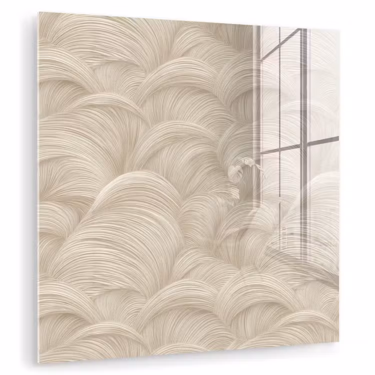 Glas schilderij - Bogen - Patroon - Beige — 1