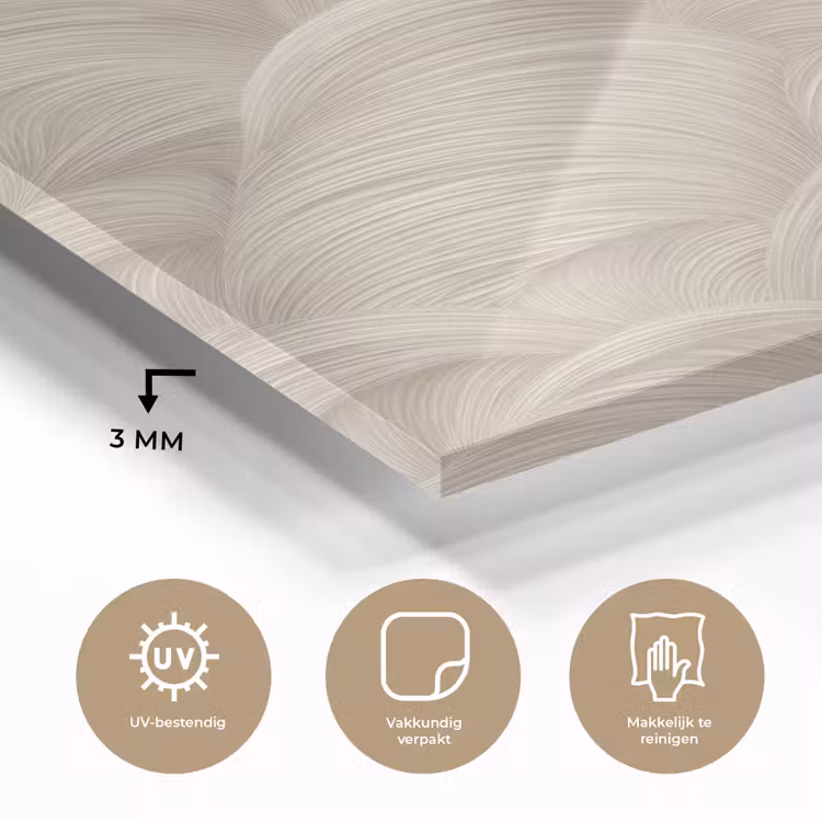 Glas schilderij - Bogen - Patroon - Beige — 3