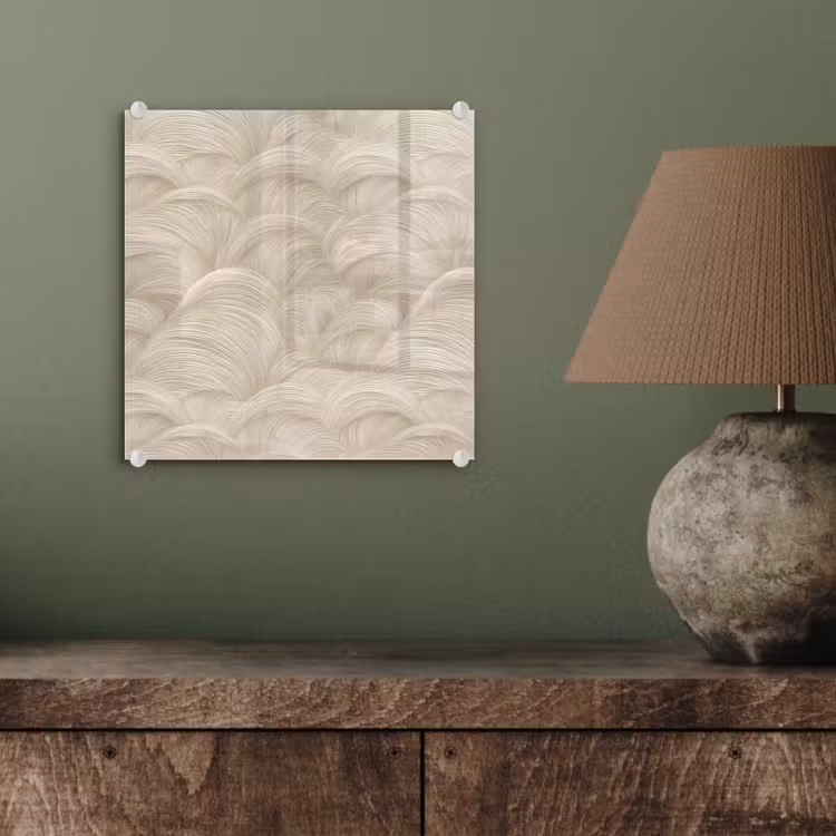 Glas schilderij - Bogen - Patroon - Beige — 4
