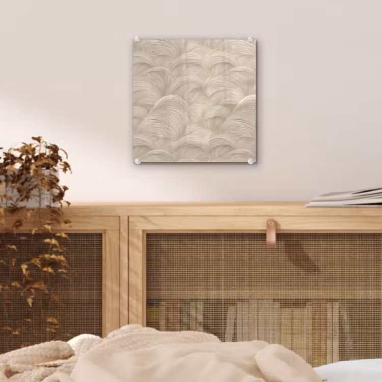 Glas schilderij - Bogen - Patroon - Beige — 5
