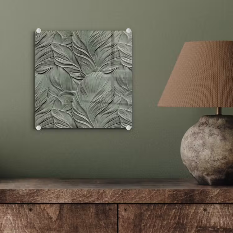 Glas schilderij - Bladeren - Textuur - Groen — 4