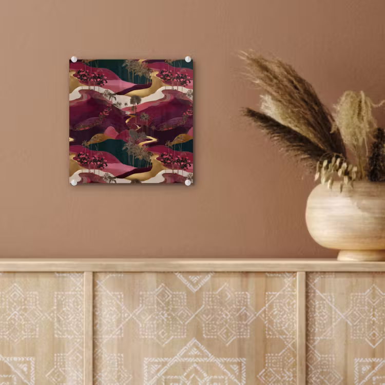 Glas schilderij - Magisch - Palmbomen - Goud — 6