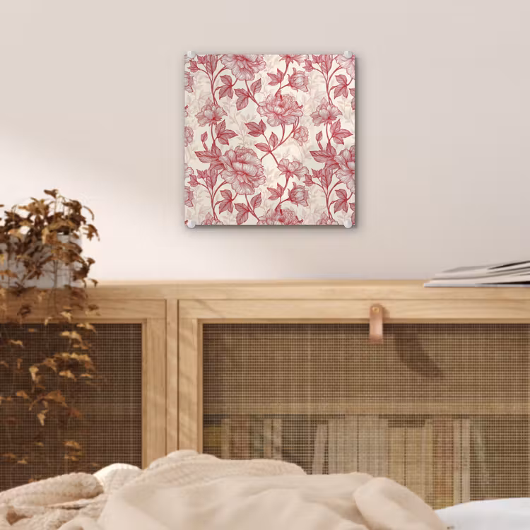 Glas schilderij - Pioenrozen - Modern - Rood — 5