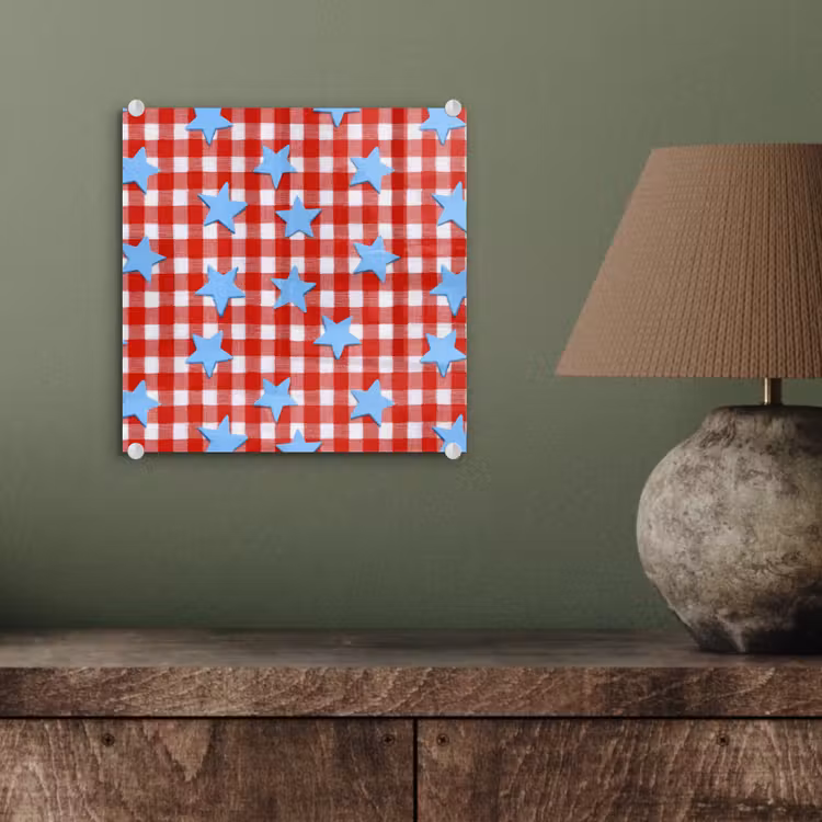 Glas schilderij - Ruit - Sterren - Rood — 4