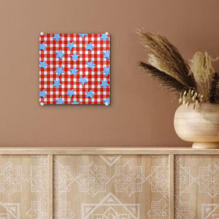 Glas schilderij - Ruit - Sterren - Rood — 6