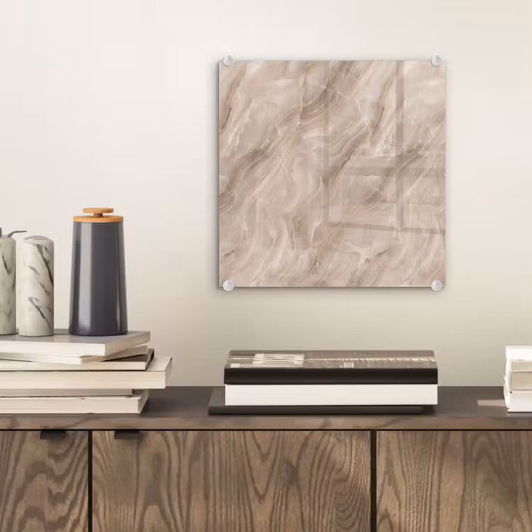 Glas schilderij - Steen - Golvend - Abstract - Beige — 2