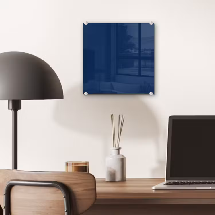 Glas schilderij - Midnight - Navy - Blauw — 7