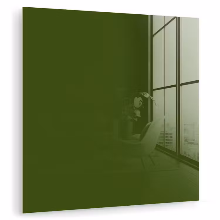 Glas schilderij - Olive - Drab - Groen — 1