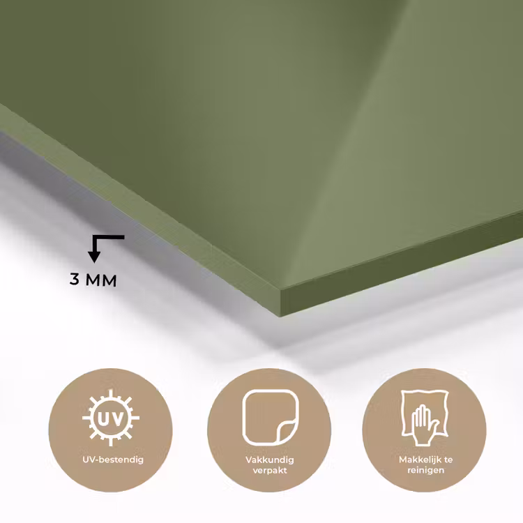 Glas schilderij - Olive - Drab - Groen — 3