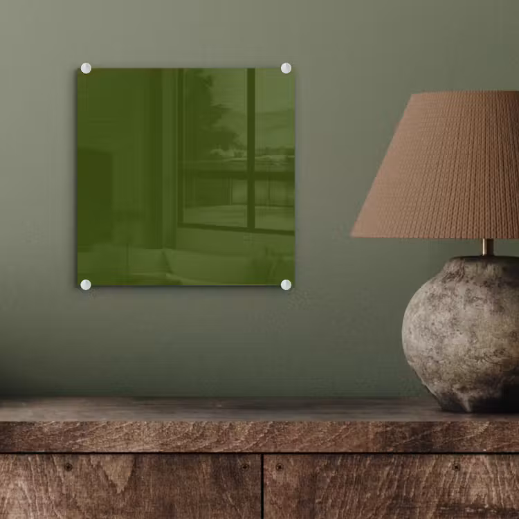Glas schilderij - Olive - Drab - Groen — 4