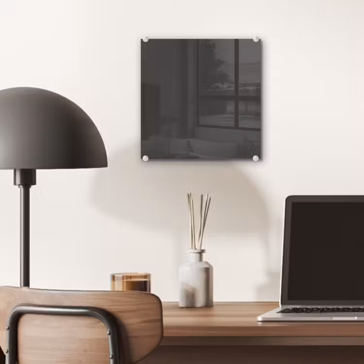 Glas schilderij - Charcoal - Grijs- Grey — 7
