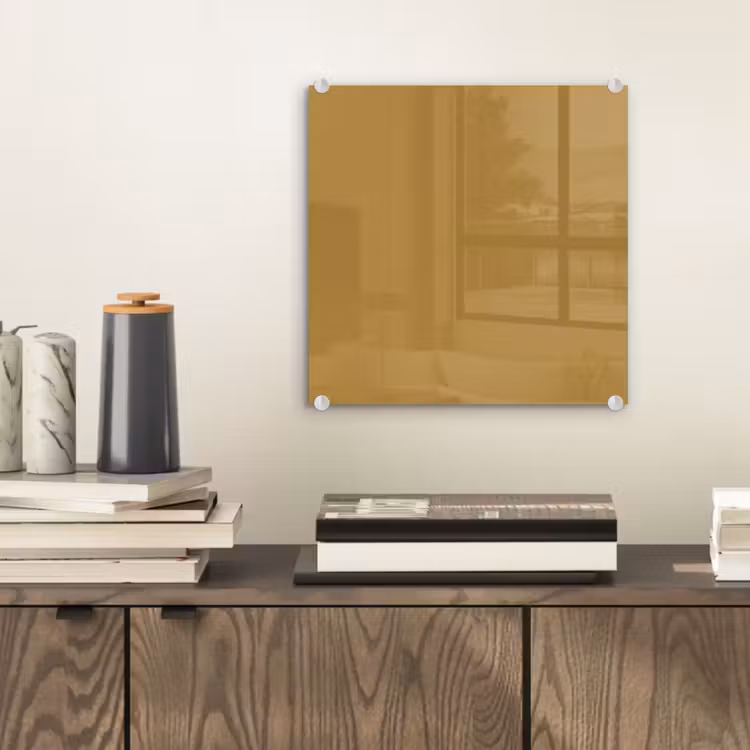 Glas schilderij - Rhythmic - Ochre - Geel — 2