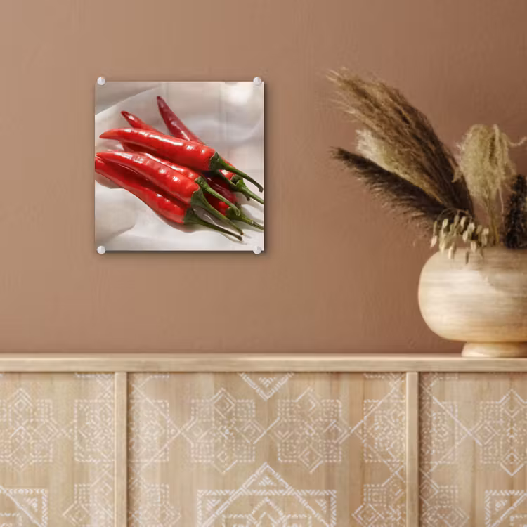 Glas schilderij - Peper - Rood - Eten — 6