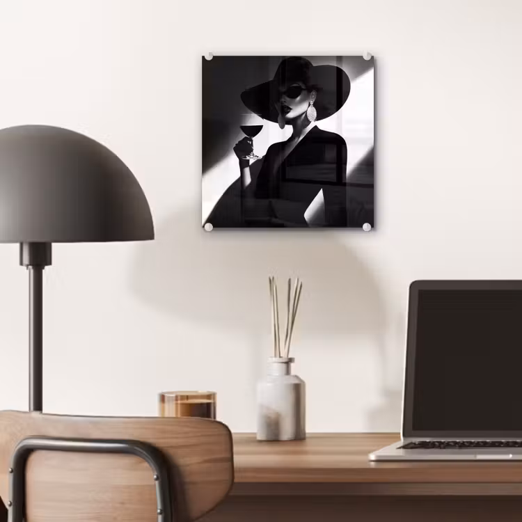 Glas schilderij - Vrouw - Wijn - Chic — 7