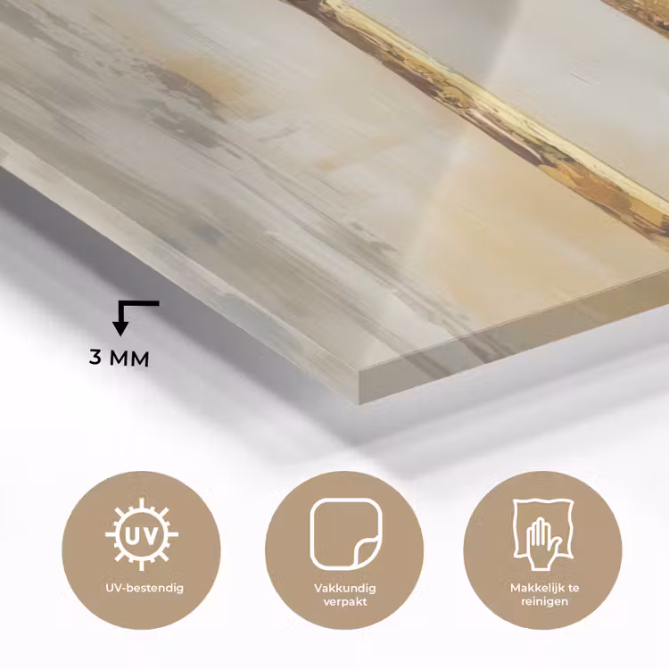 Glas schilderij - Verf - Goud - Bestek — 3