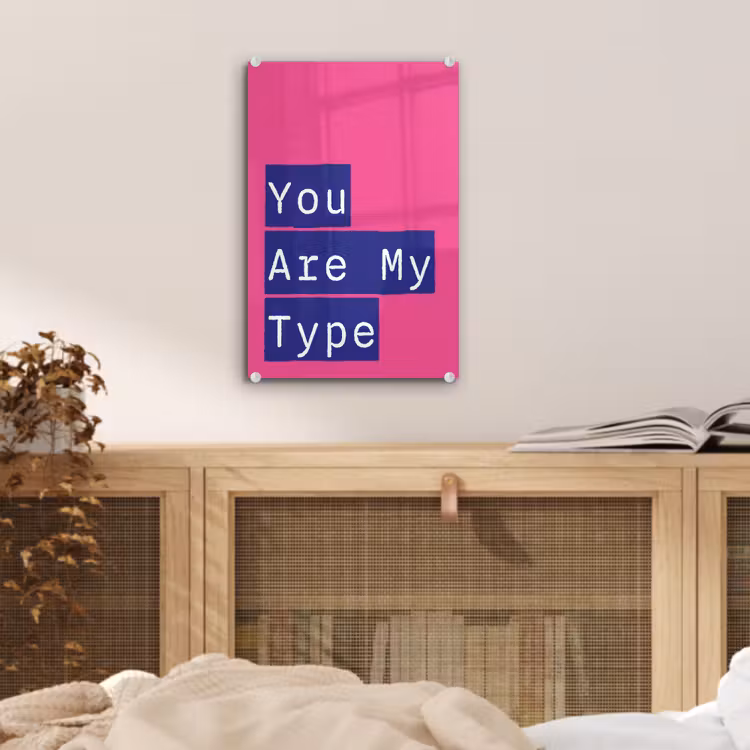 Glas schilderij - Valentijn - Tekst - Love — 5