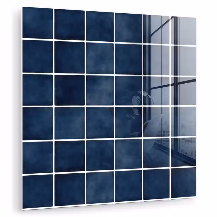 Glas schilderij - Tegel - Modern - Blauw — 1