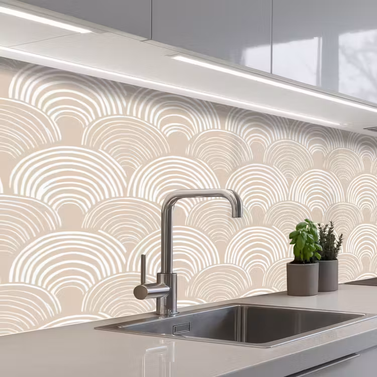 Keuken achterwand - Golven - Structuur - Beige — 2