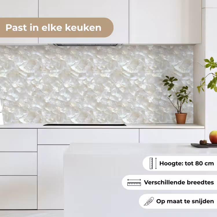 Keuken achterwand - Parelmoerglans - Wit - Schelp — 7