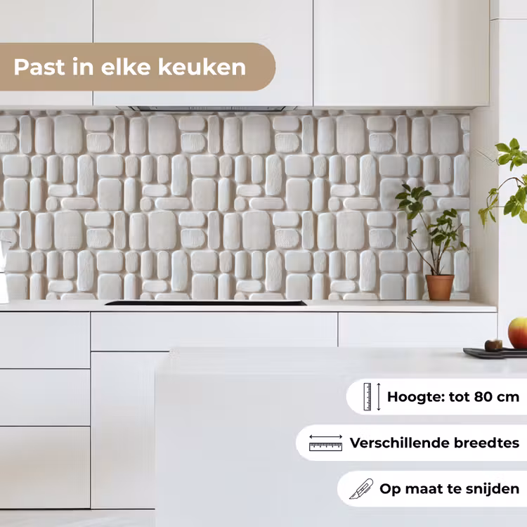 Keuken achterwand - Reliëf - Structuur - Wit — 7