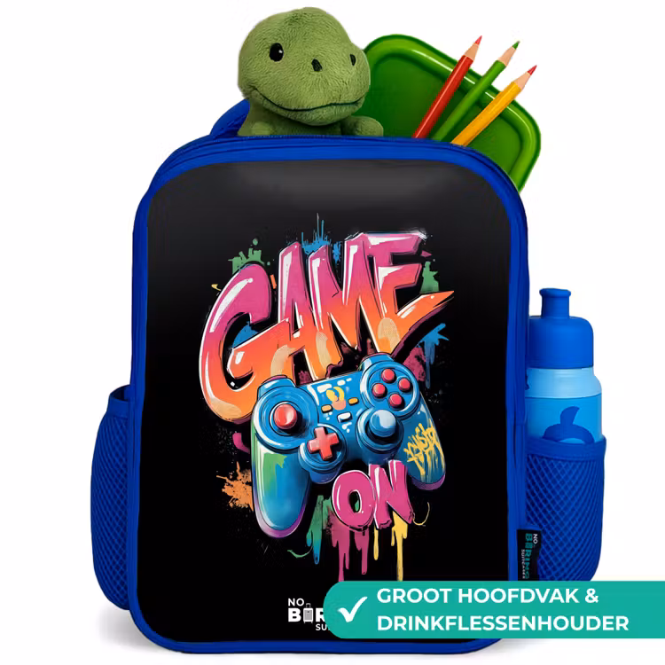 Kinderrugzak - Blauw - Game - Controller - Graffiti - Neon β 6