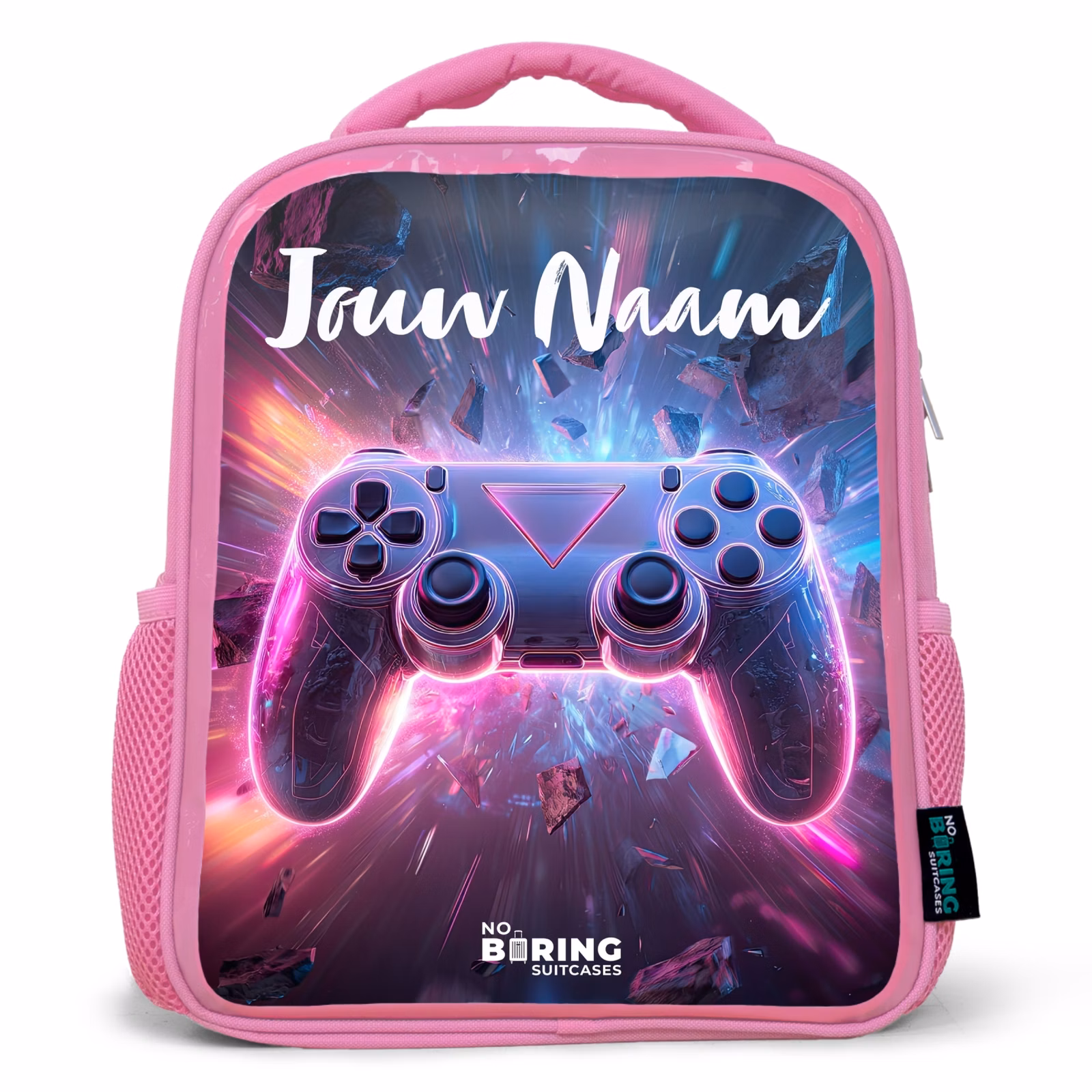 Kinderrugzak met naam - Roze - Controller - Neon - Game β 1