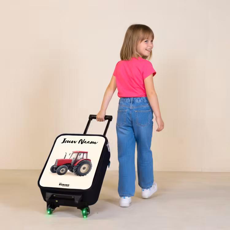 Kinderkoffer - Tractor - Getekend - Rood — 2