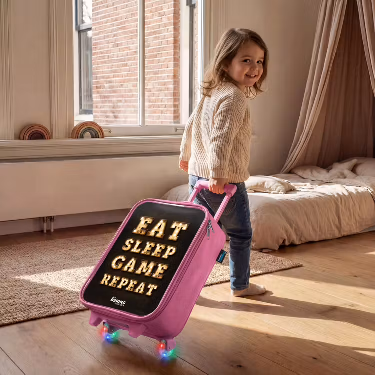 Kinderkoffer - Roze - Qoute met licht — 3