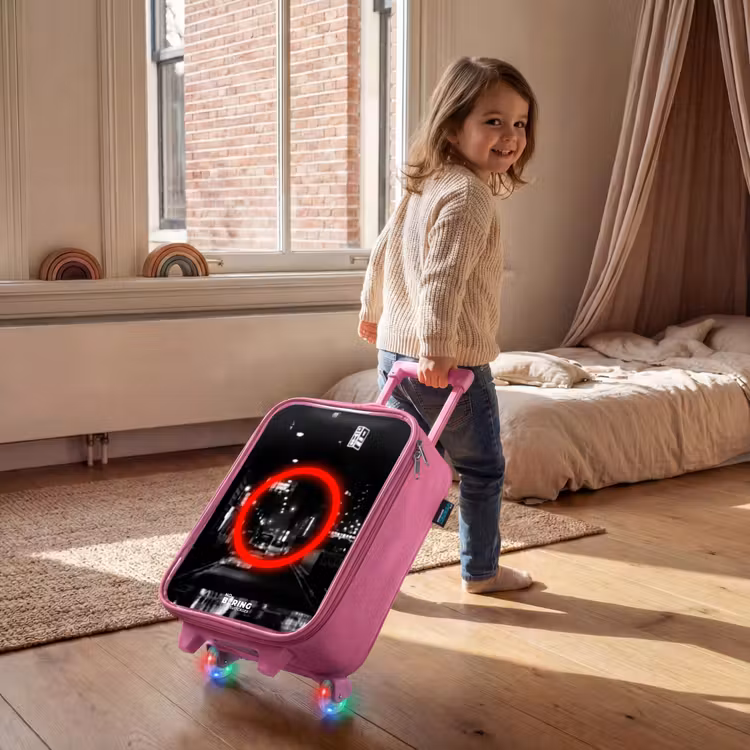 Kinderkoffer - Roze - Felrode cirkel boven een stadsstraat — 3