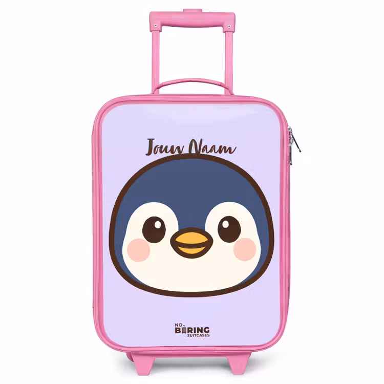 Kinderkoffer - Roze - Pinguïn — 1