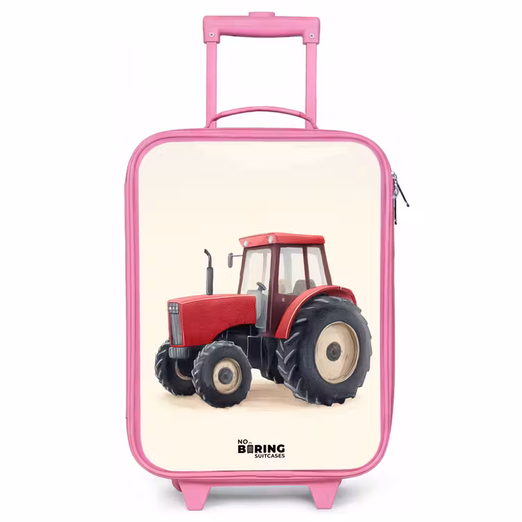 Kinderkoffer - Roze - Tractor - Getekend - Rood — 1