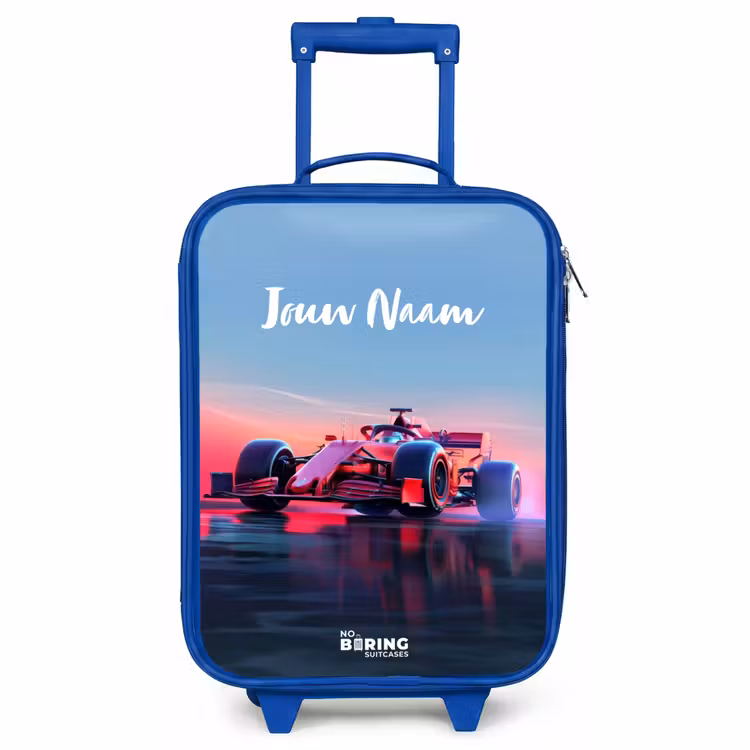 Kinderkoffer - Blauw - Rode racer — 1