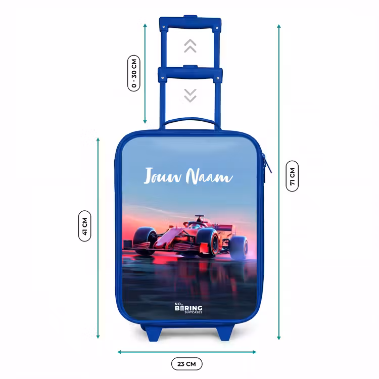 Kinderkoffer - Blauw - Rode racer — 6