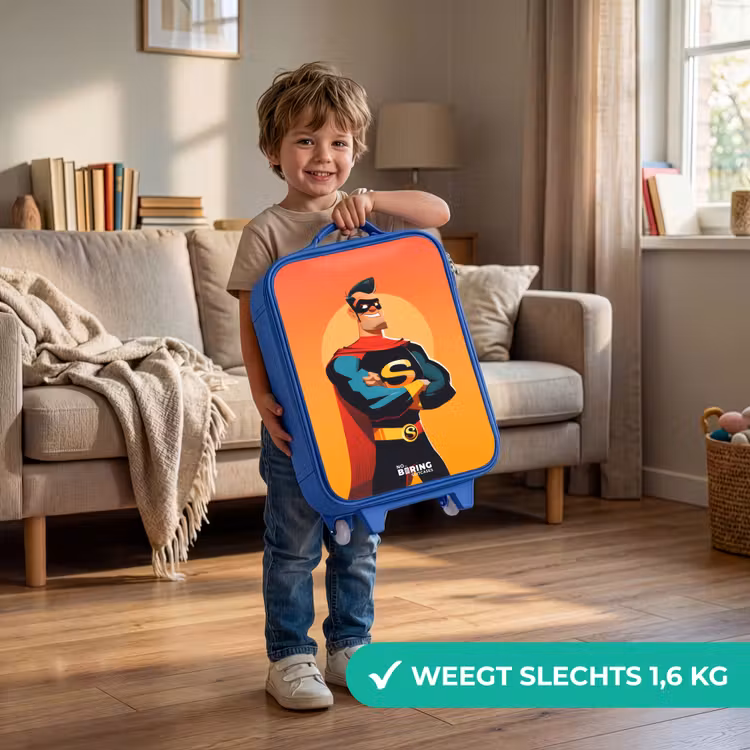 Kinderkoffer - Blauw - Sunny superhero — 2