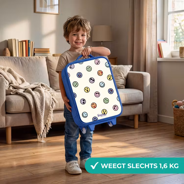 Kinderkoffer - Blauw - Speelse smiley-mix — 2