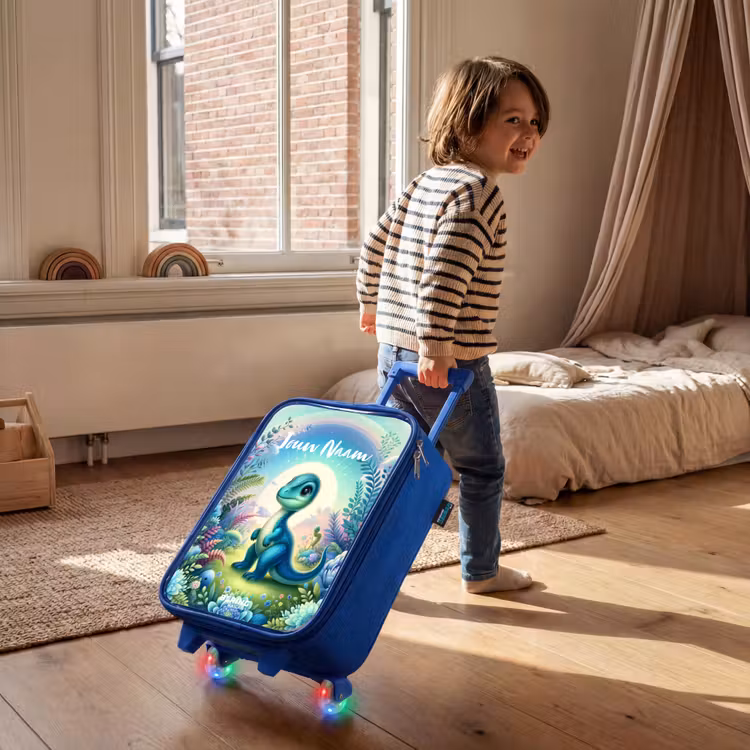 Kinderkoffer met naam - Blauw - Django Dino — 3