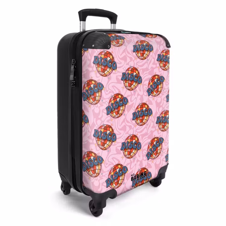 Koffer - Retro discobal patroon roze — 4