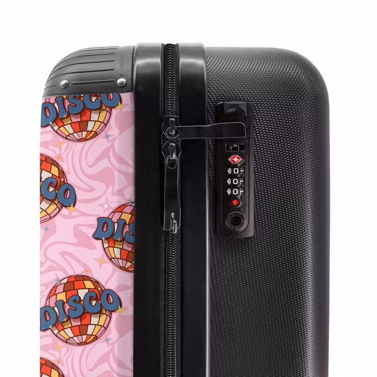 Koffer - Retro discobal patroon roze — 5