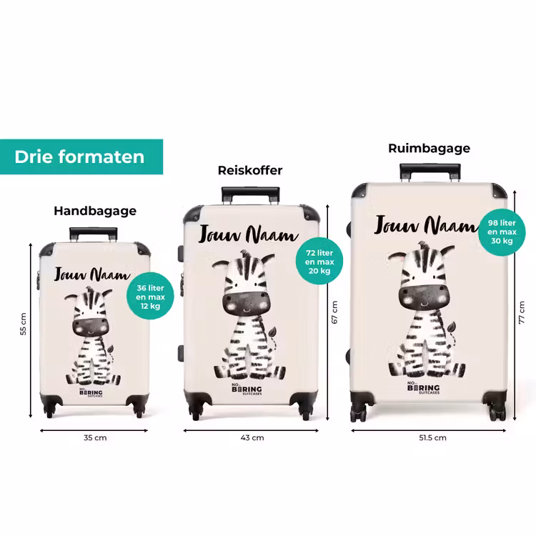 Koffer met naam - Zoë Zebra — 8